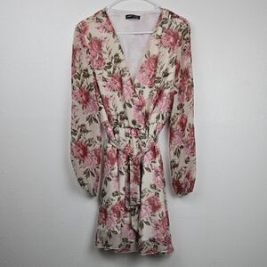 NWOT-SHEIN Pink Floral Long Sleeve Dress